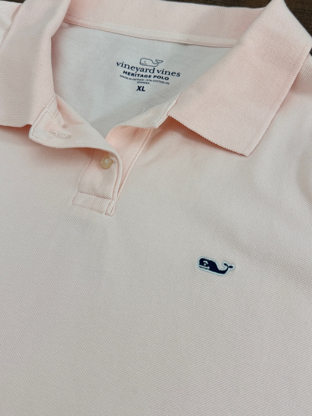 Vineyard Vines Men’s Pale Pink Meritage Polo with Navy Whale